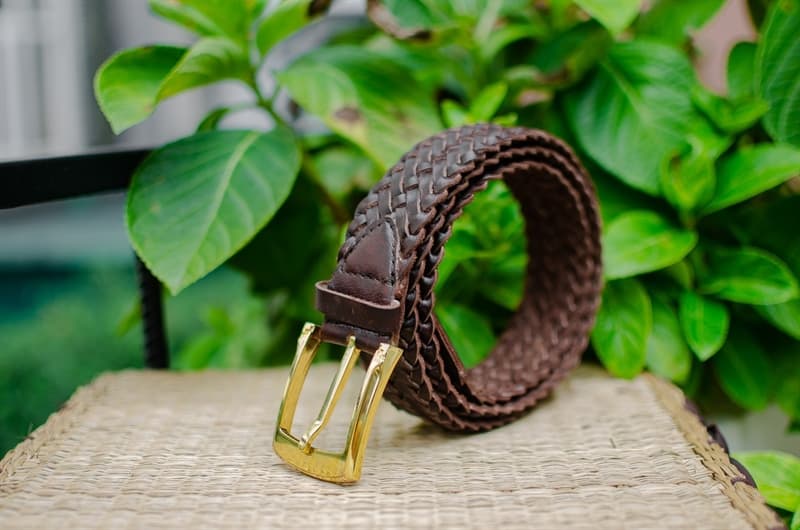 Dây lưng đan ĐK 3.5 (Mặt vàng vuông)